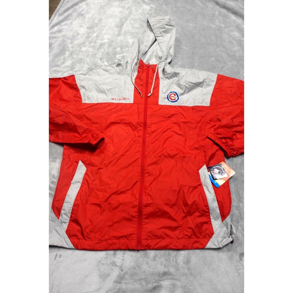 Columbia Men's Size Large Red Chicago Cubs Logo Flash Challenger Windbreaker